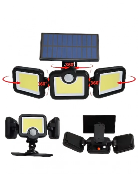 Solar Sensörlü LED Projektör Hareket Algılayıcılı Güneş Enerjili Bahçe Lambası Dış Mekan Aydınlatma
