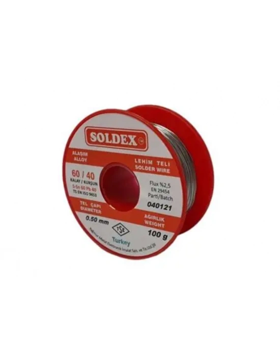 Soldex 60/40 Lehim Teli 100 Gr 0,50 Mm (sn:60 / Pb:40)