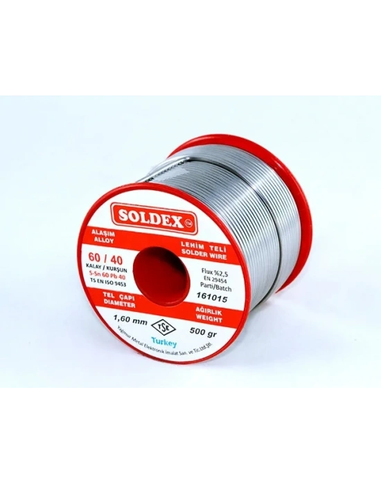 Soldex 60-40 Lehim Teli 500 Gr 0.75 Mm - Sn:60 / Pb:40