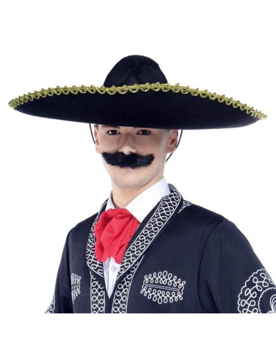 Sombrero Meksika Şapkası Altın Şeritli Yetişkin Boy