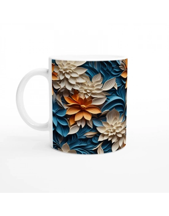 Sonbahar Esintisi Çiçekli Kupa Bardak