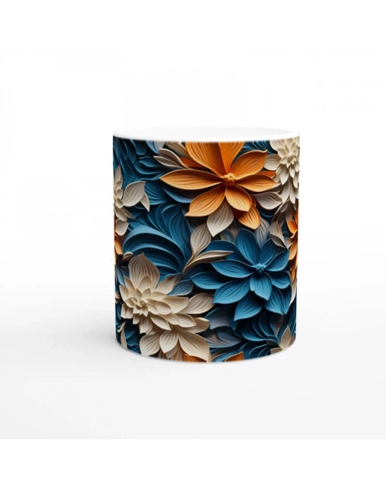 Sonbahar Esintisi Çiçekli Kupa Bardak