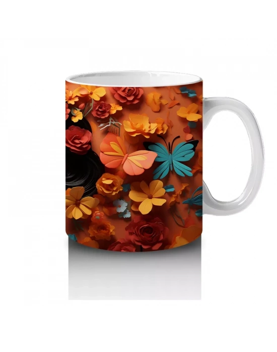 Sonbahar Yaprakları Arasında Kafatası – Hediyelik Kahve Kupası