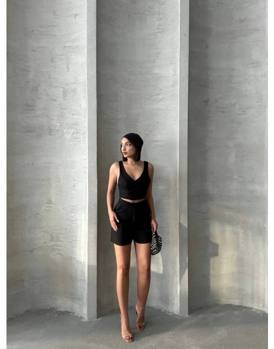 Şortlu keten takım s255014