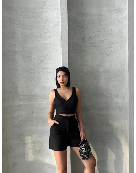 Şortlu keten takım s255014