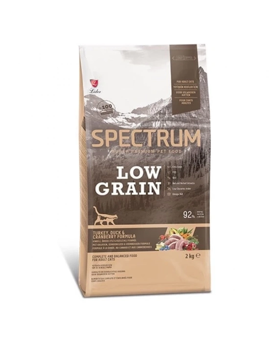 Spectrum Düşük Tahıllı Hindili Ördekli ve Yaban Mersinli Yetişkin Kedi Maması 2 Kg