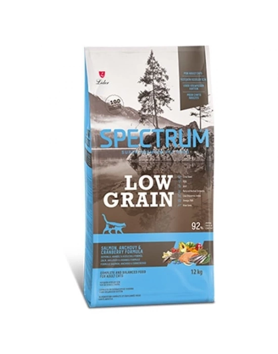 Spectrum Low Grain Somonlu Hamsili ve Kızılcıklı Düşük Tahıllı Yetişkin Kedi Maması 12 Kg