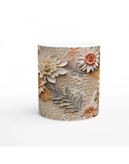 Spiral Merkezli Sanatsal Çiçek Kupa Bardak