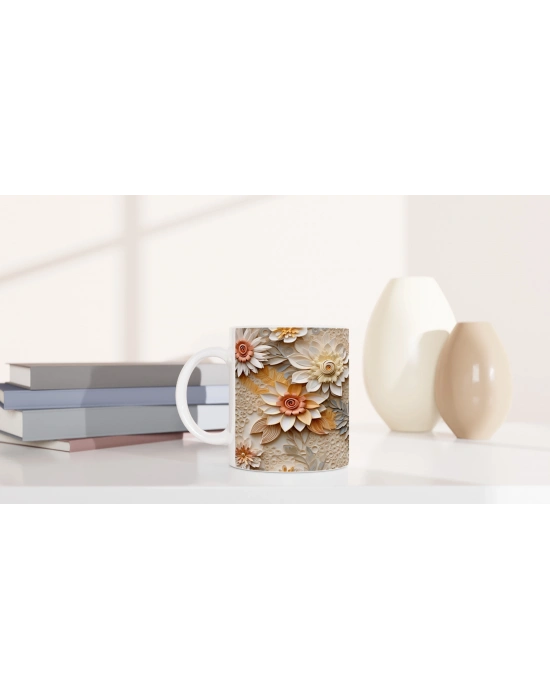 Spiral Merkezli Sanatsal Çiçek Kupa Bardak