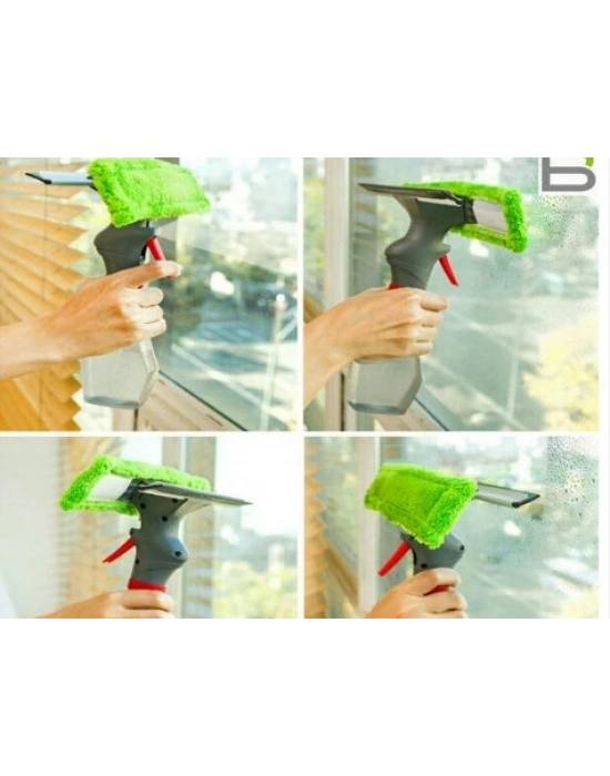 Spreyli Su Hazneli Mikro Fiber Cam Silme Mopu