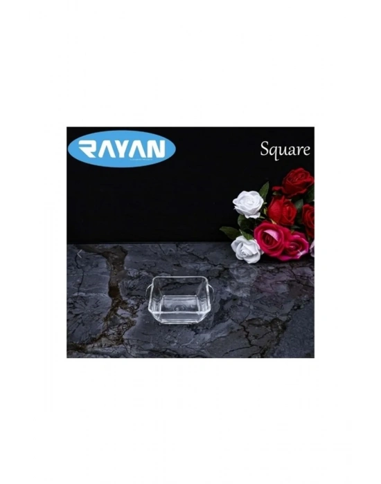 Square Tekli Kare Cam Kahvaltılık Kase ROYALEKS-25057