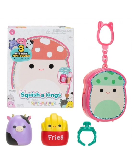 Squish-a-longs 3 Figür + Yüzük Çantalı Sürpriz Paket Seri 1