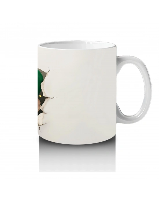 St. Patrick Şapkalı Gülümseyen Köpek – Baskılı Kahve Kupası