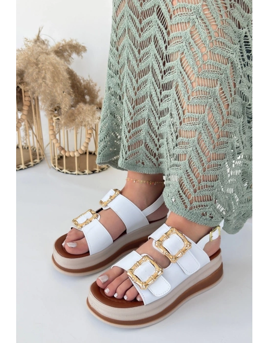 Stan Beyaz Cilt Sandalet