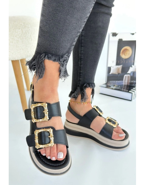 Stan Siyah Cilt Sandalet