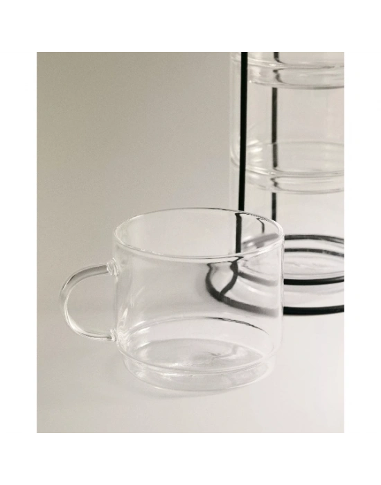 Standlı Borosilikat 4lü Fincan Seti