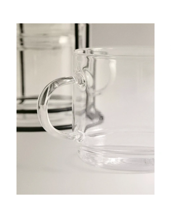 Standlı Borosilikat 4lü Fincan Seti