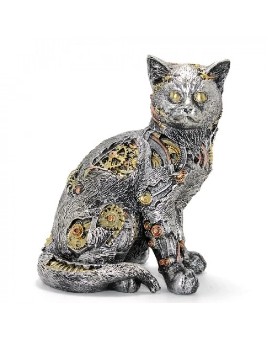 Steampunk Polyester Kedi Figürü Model 1