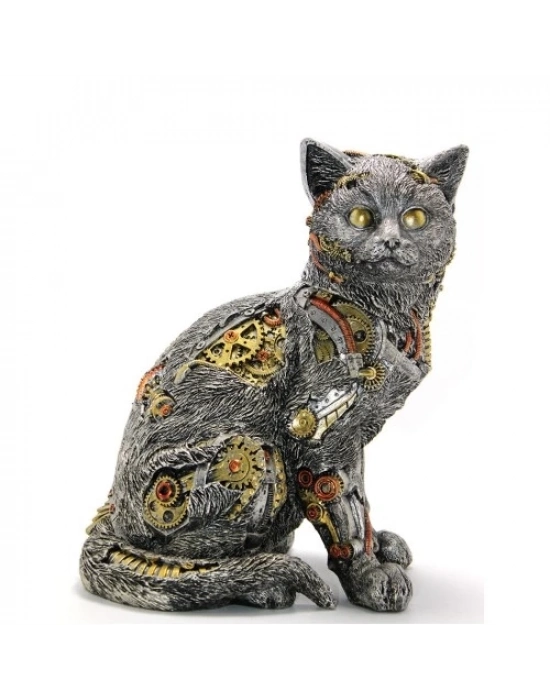 Steampunk Polyester Kedi Figürü Model 2