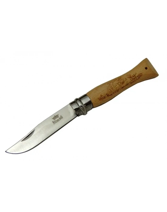 Sterling T0195 Bahçe Çakı 16 Cm - Ahşap Sap, Bilezikli, Kılıflı