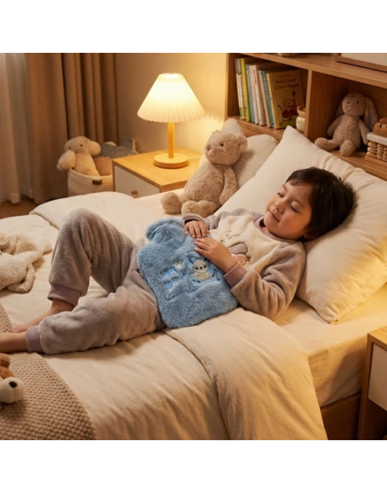 Stitch Figürlü Gri Peluş Sıcak Su Torbası 1 Litre