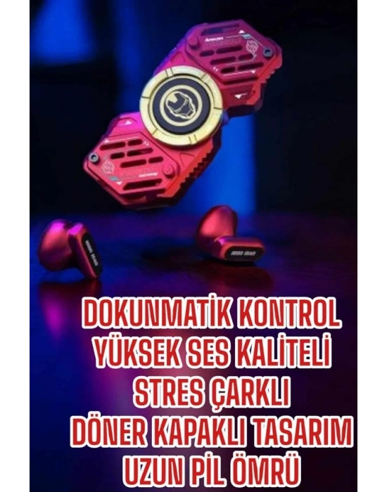 Stres Çarklı Bluetooth Kulaklık Kablosuz Kırmızı Yüksek Ses Kaliteli