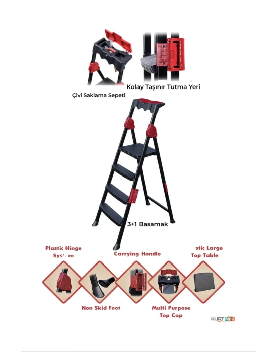 Strong Merdiven 3+1 Basamaklı Merdiven Royaleks-STRONG31