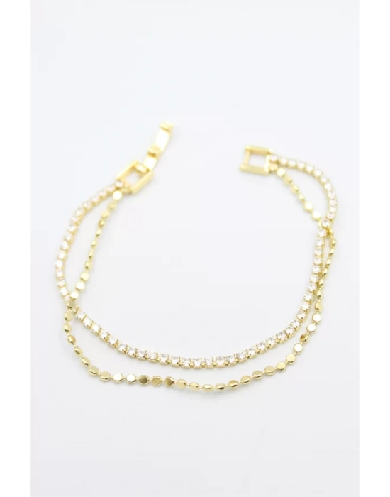 Su Yolu Ezme Zincir Bileklik - Altın