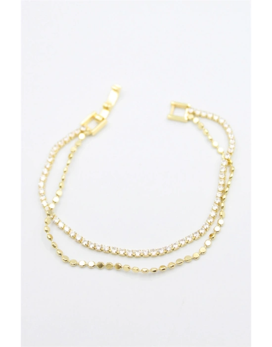 Su Yolu Ezme Zincir Bileklik - Altın