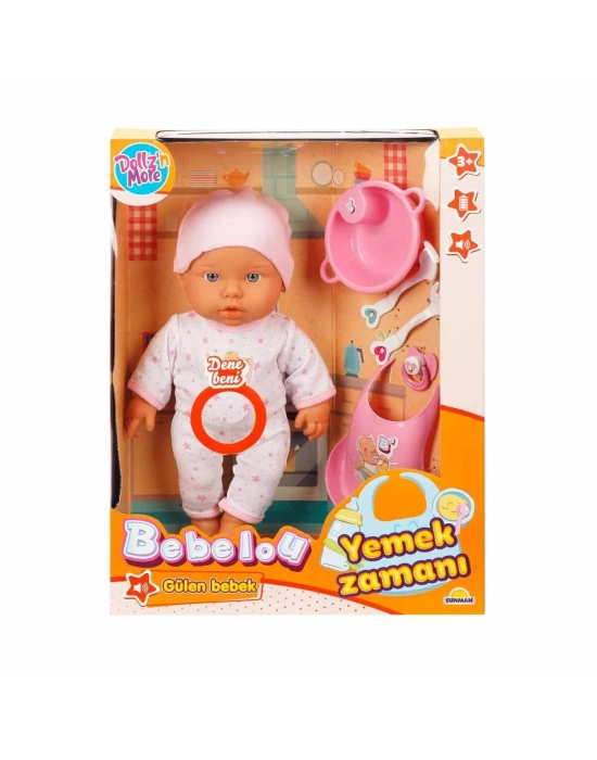 Sunman Bebelou Yemek Zamanı Sesli Bebek Seti 35 Cm