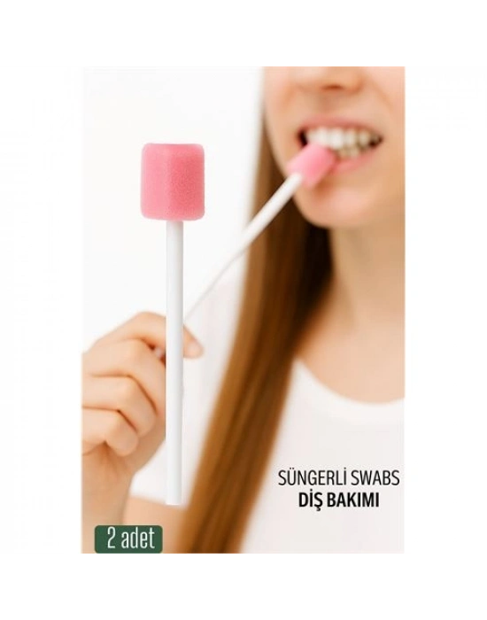 Süngerli Swab - Ağız ve Diş Bakım Çubuğu - 2 Adet
