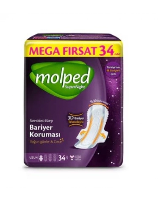 SüperNight Uzun Ped Mega 34 Adet