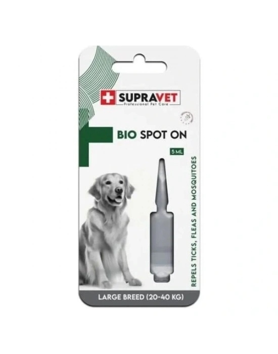 Supravet Büyük Irk Köpek Deri ve Tüy Bakım Yağı Bit Pire Kene Dış Parazit Ense Damlası 20-40 Kg