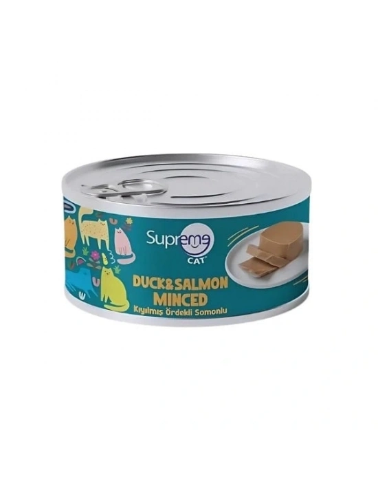 Supreme Cat Kıyılmış Ördekli ve Somonlu Yetişkin Konserve Kedi Maması 1 Adet 85 Gr