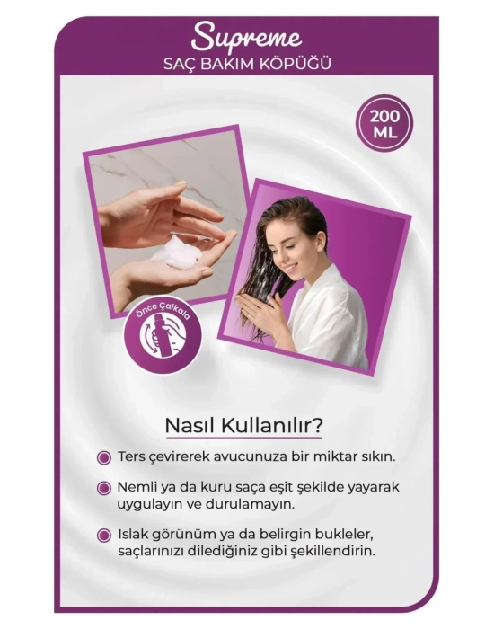 Supreme Saç Köpük 200 ML - Nemlendirme - mrfs