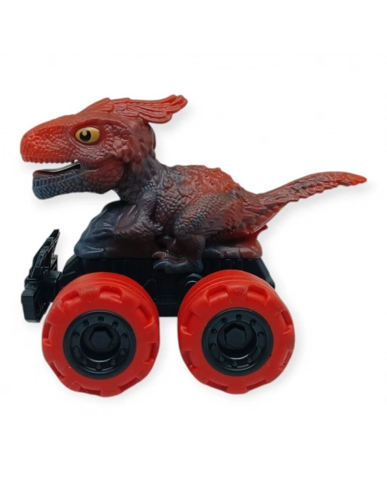 Sürtmeli Dinazor Arabalar 12 cm - H-20 - Kırmızı Parasaurolophus