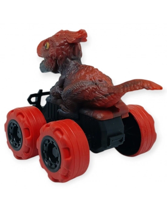 Sürtmeli Dinazor Arabalar 12 cm - H-20 - Kırmızı Parasaurolophus
