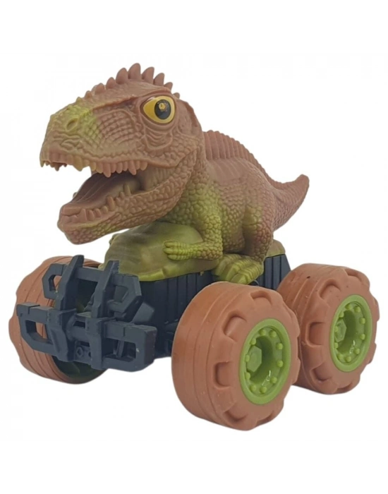 Sürtmeli Dinazor Arabalar 12 cm - H-20 - Stegosaurus -Kahverengi