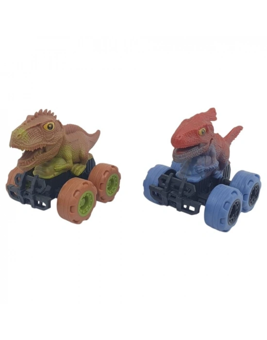 Sürtmeli Dinazor Arabalar 2li - 12 cm - Stegosaurus & Parasaurolophus