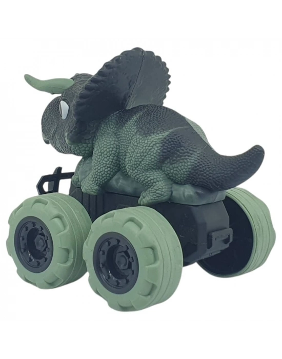 Sürtmeli Dinazor Arabalar 2li - 12 cm - Triceratops & Parasaurolophus