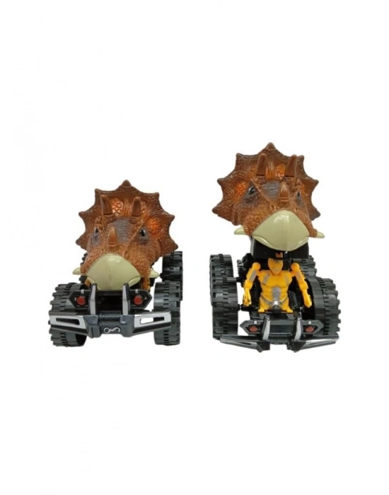 Sürtmeli Dinazor Robota Dönüşen Araba 14 Cm - Kahverengi