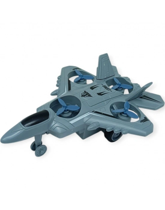 Sürtmeli Döner 4 Pervaneli Uçak - Gri