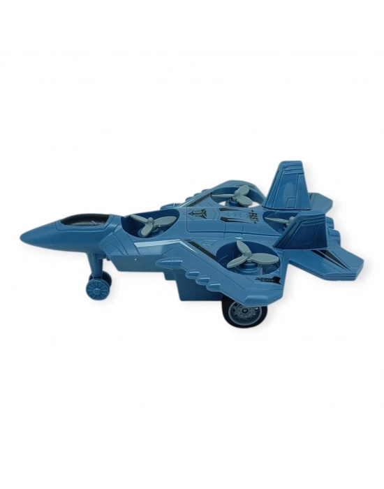 Sürtmeli Döner 4 Pervaneli Uçak - Mavi