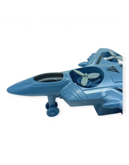Sürtmeli Döner 4 Pervaneli Uçak - Mavi