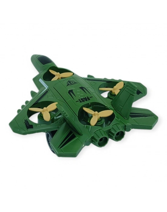 Sürtmeli Döner 4 Pervaneli Uçak - Yeşil