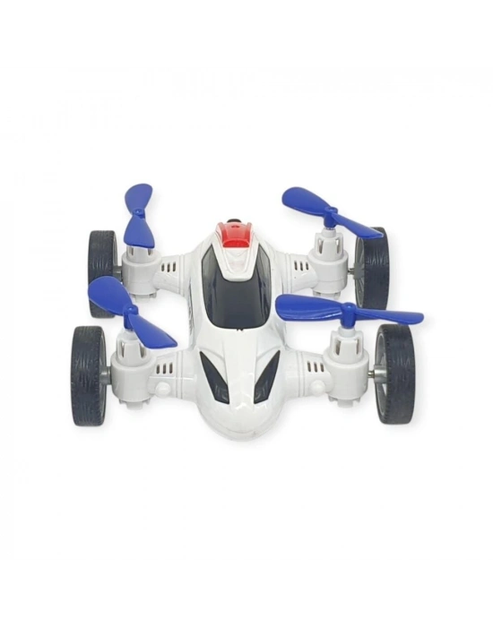 Sürtmeli Drone Araba Hareketli Pervane - Beyaz