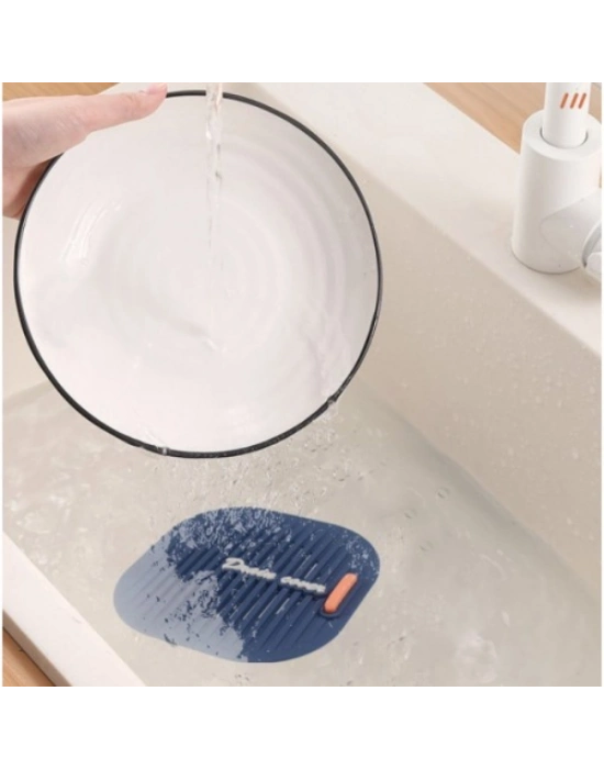 Süzgeçli Lavabo Gider Koruyucu Mat Gri