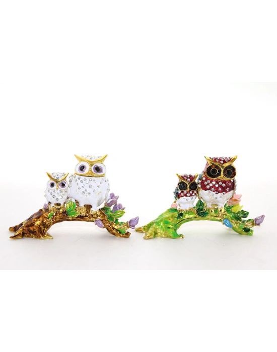 Swarovski Dal Üstünde 2li Baykuş