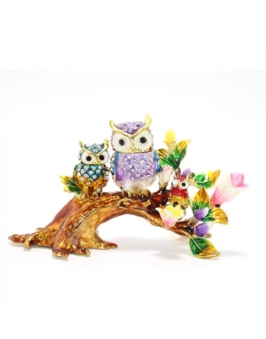 Swarovski Dal Üstünde 3lü Baykuş