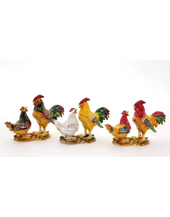 Swarovski Taşlı 2li Tavuk Model 1